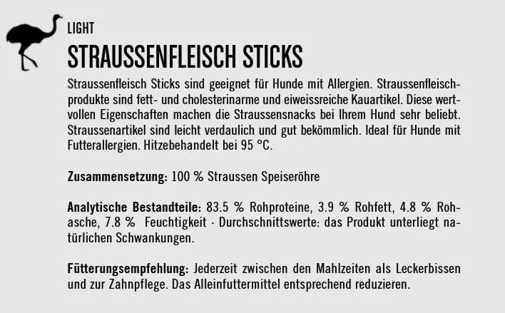 Light Straussen Sticks 500g